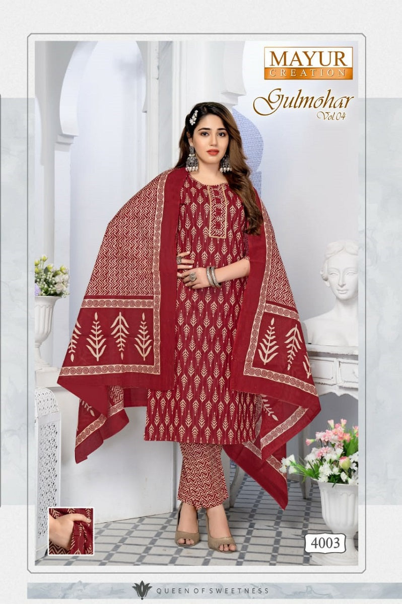 Gulmohar Vol 4 Mayur Creation Cotton Dress Material