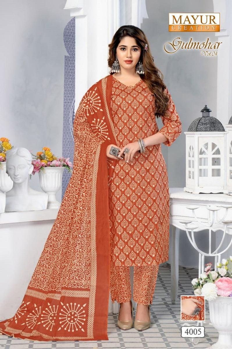 Gulmohar Vol 4 Mayur Creation Cotton Dress Material