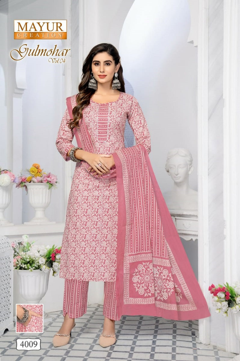 Gulmohar Vol 4 Mayur Creation Cotton Dress Material