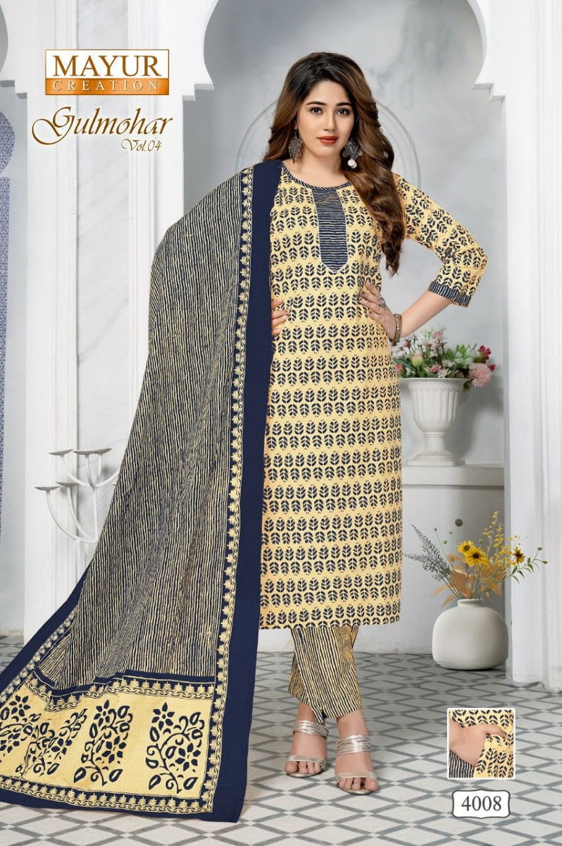Gulmohar Vol 4 Mayur Creation Cotton Dress Material