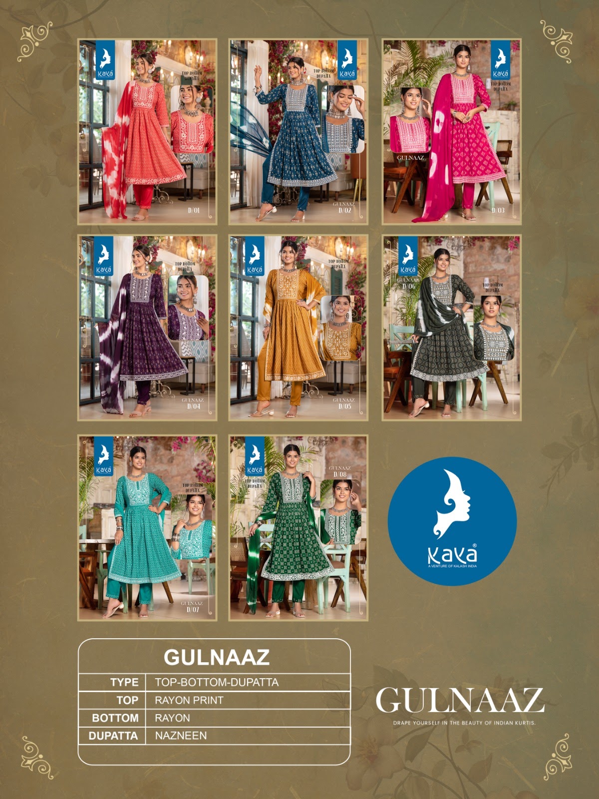 Gulnaaz Nayra Kaya Rayon Readymade Pant Style Suits