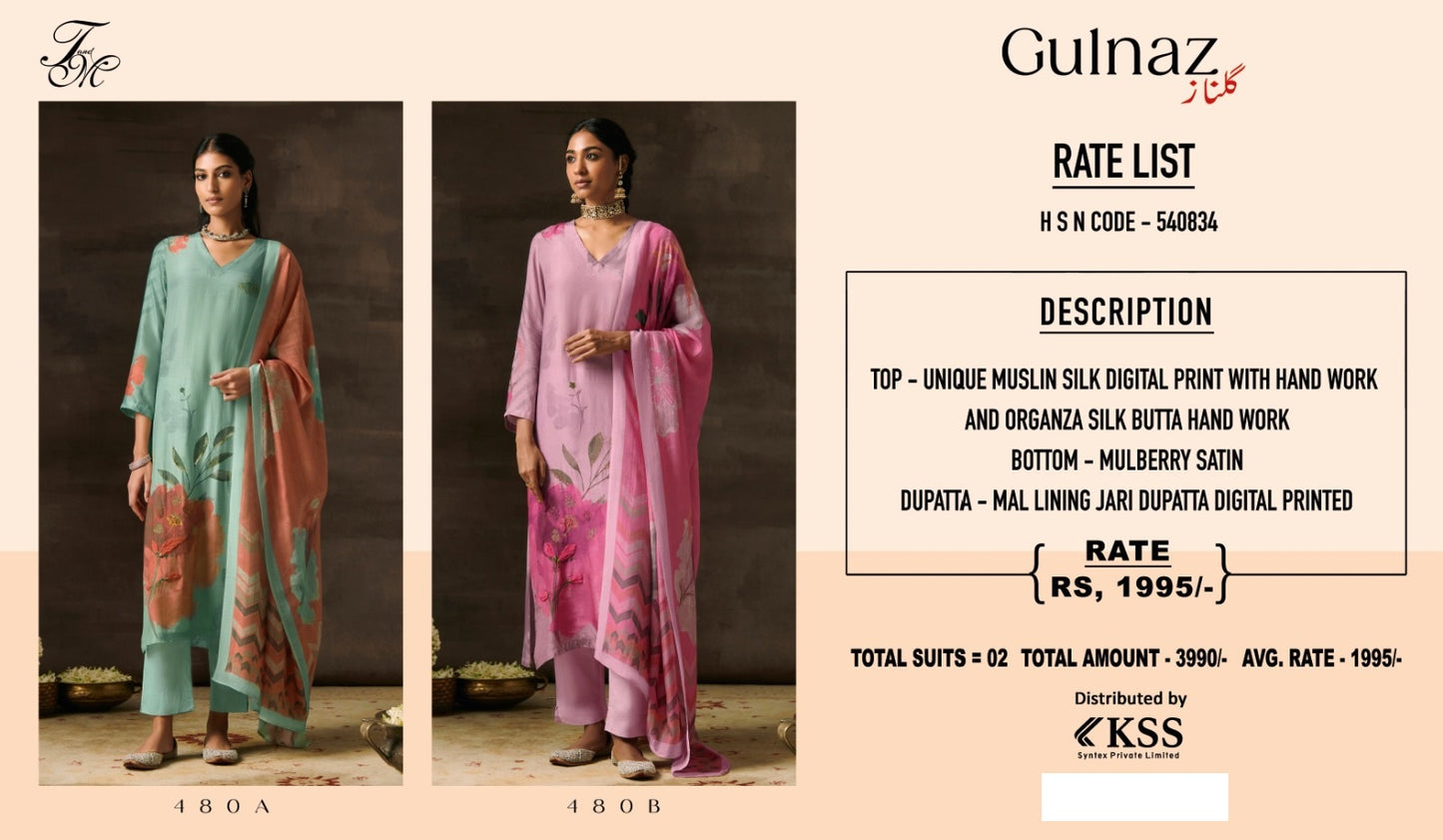 Gulnaz-480-Ab Tm Muslin Pant Style Suits