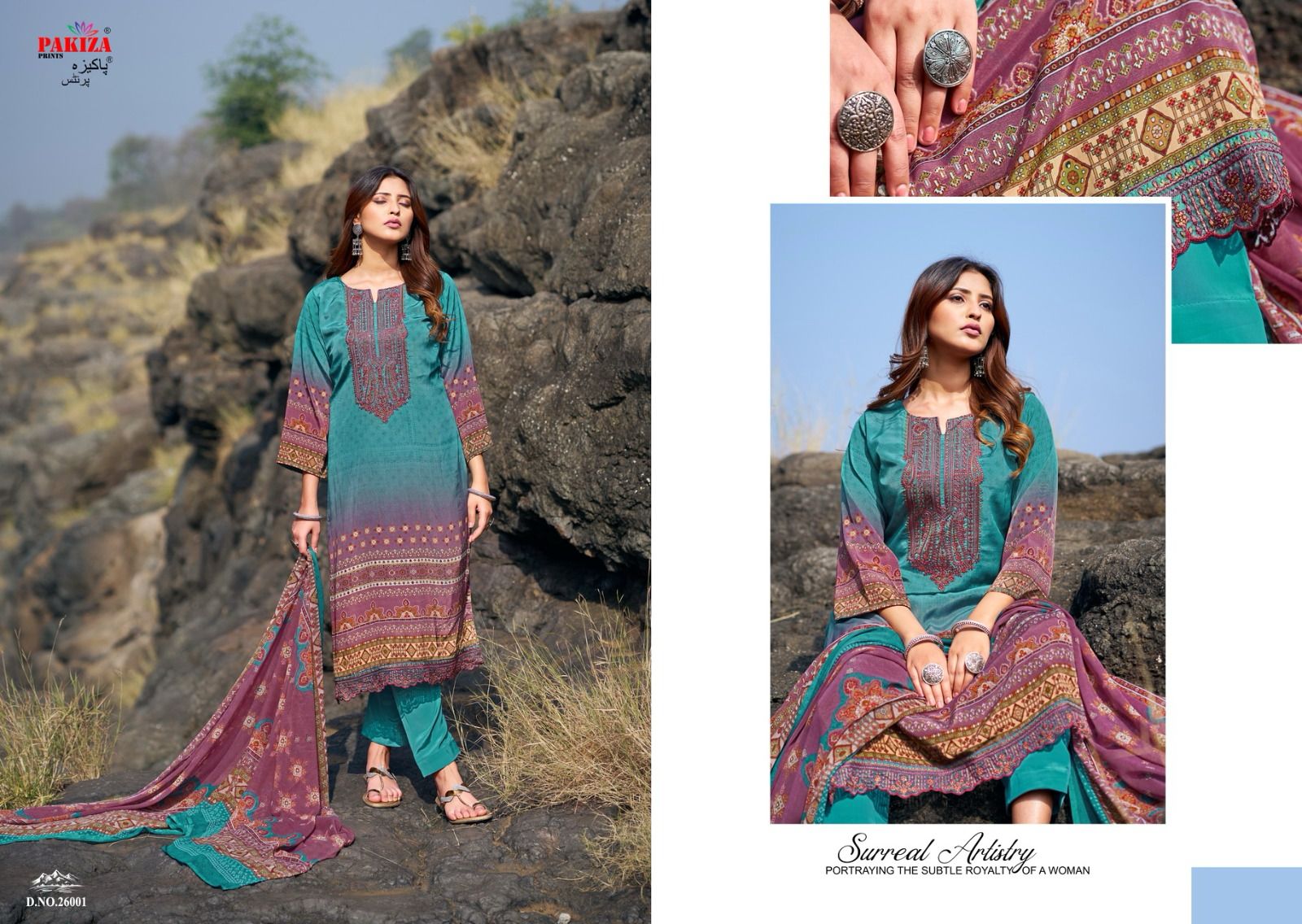 Gulnaz Vol 26 Pakiza Prints Royal Crepe Karachi Salwar Suits