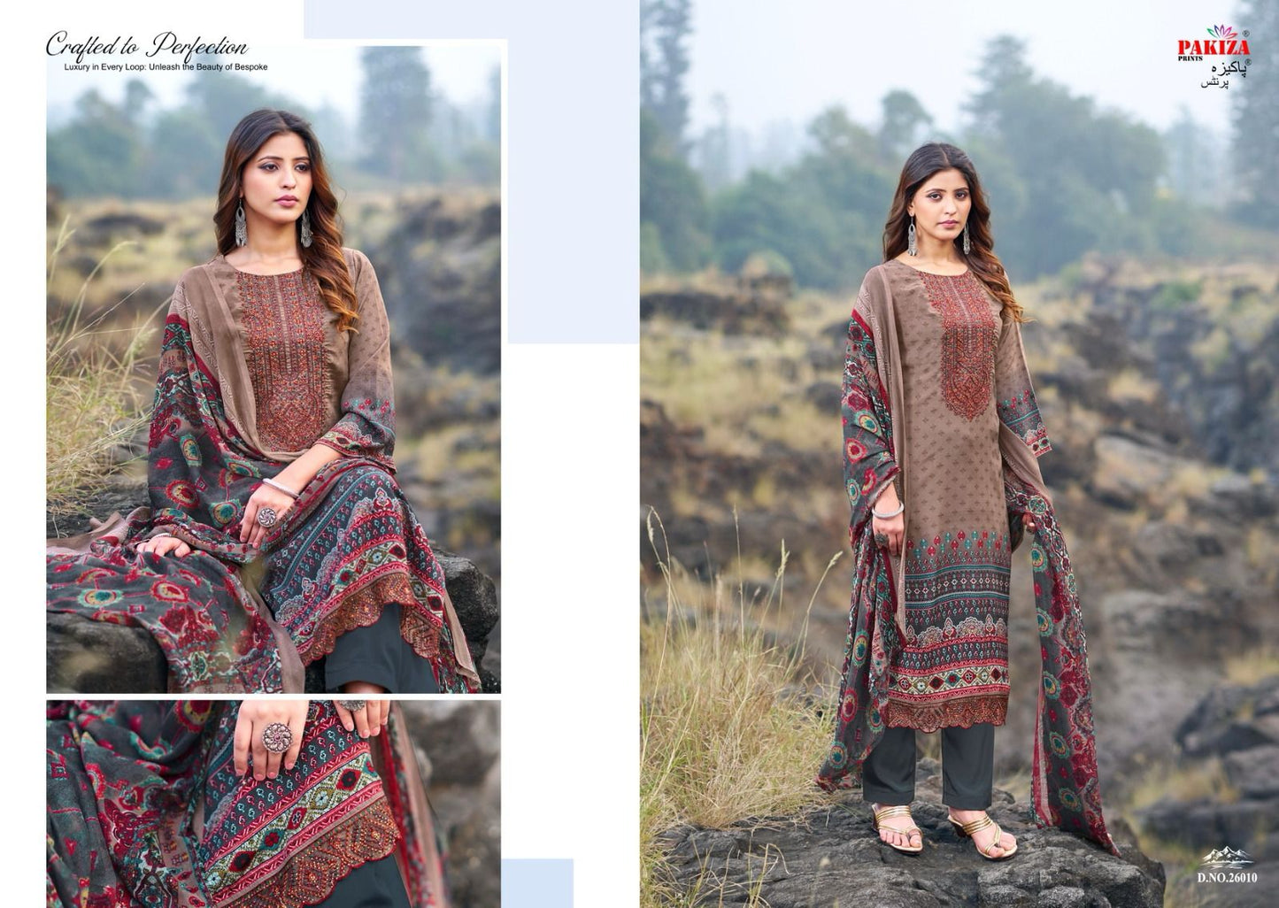 Gulnaz Vol 26 Pakiza Prints Royal Crepe Karachi Salwar Suits