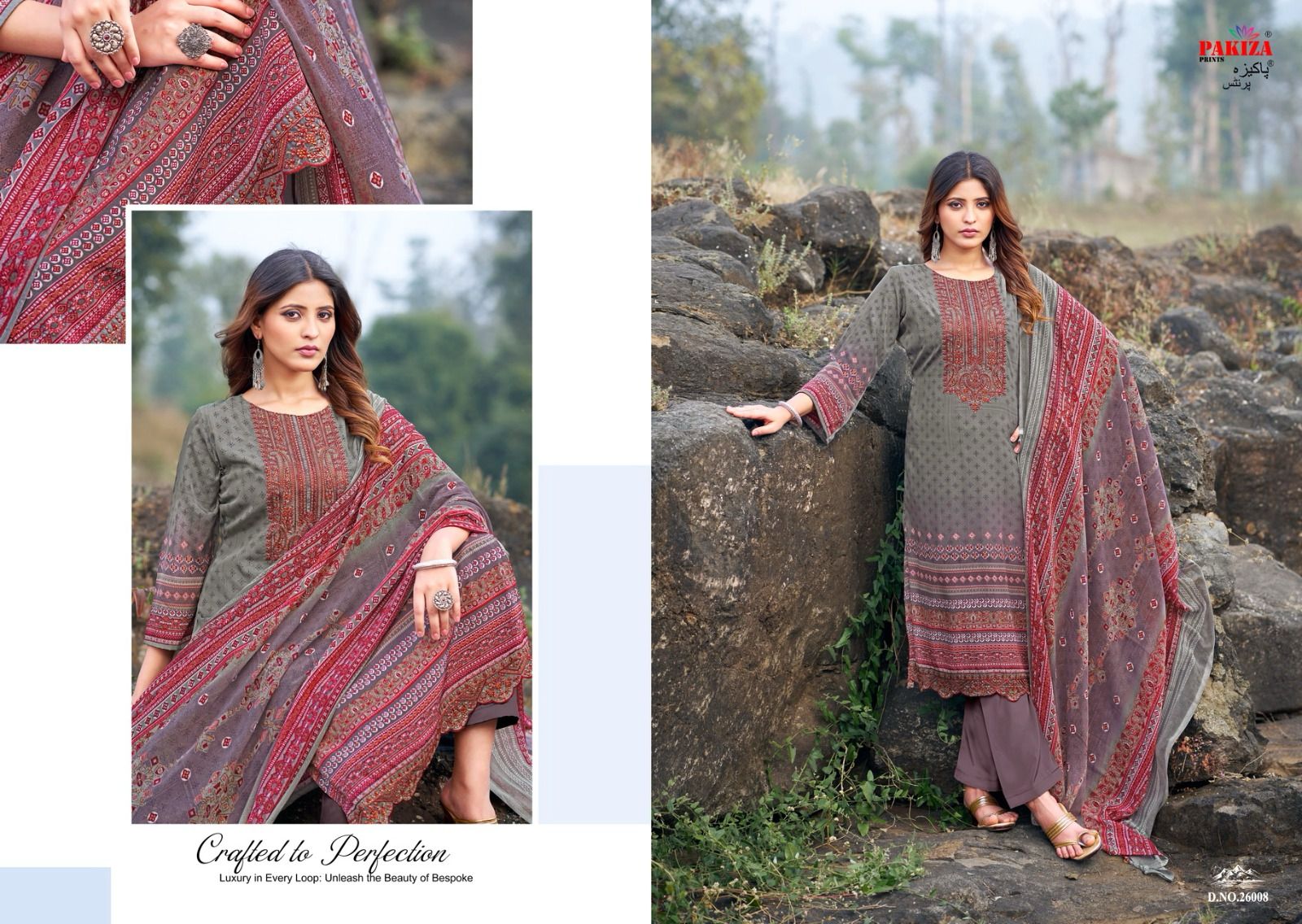 Gulnaz Vol 26 Pakiza Prints Royal Crepe Karachi Salwar Suits