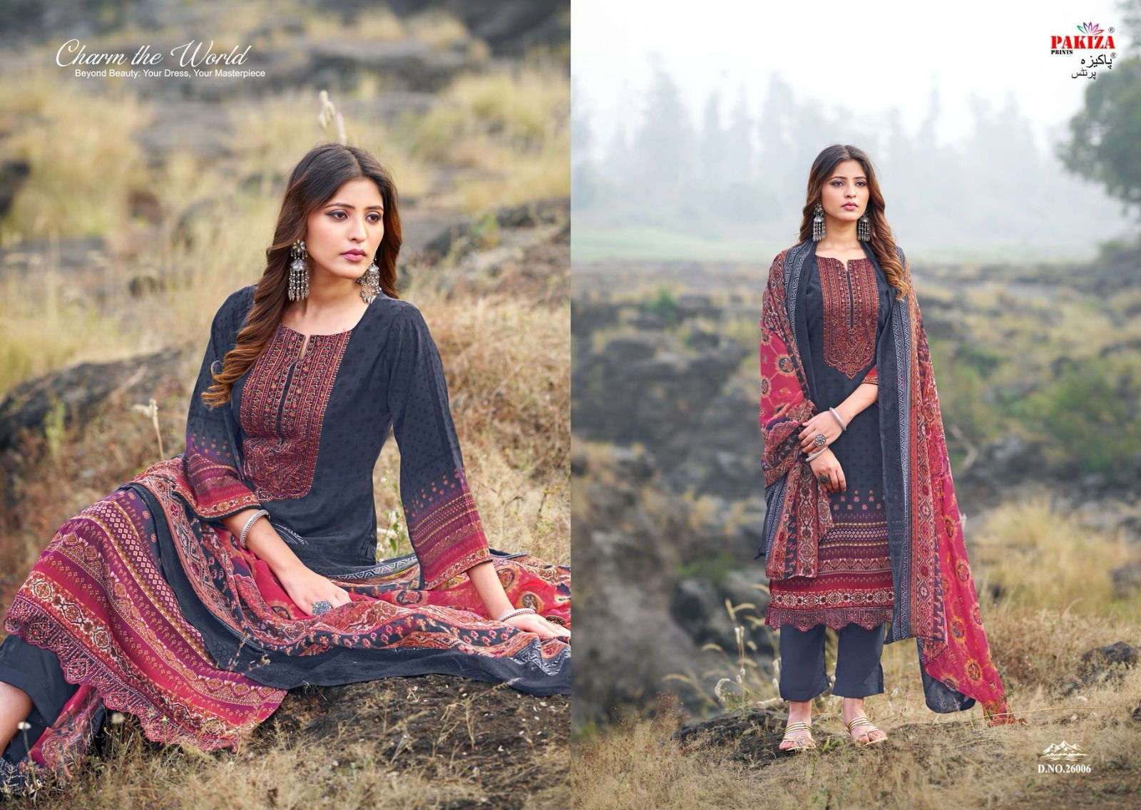 Gulnaz Vol 26 Pakiza Prints Royal Crepe Karachi Salwar Suits