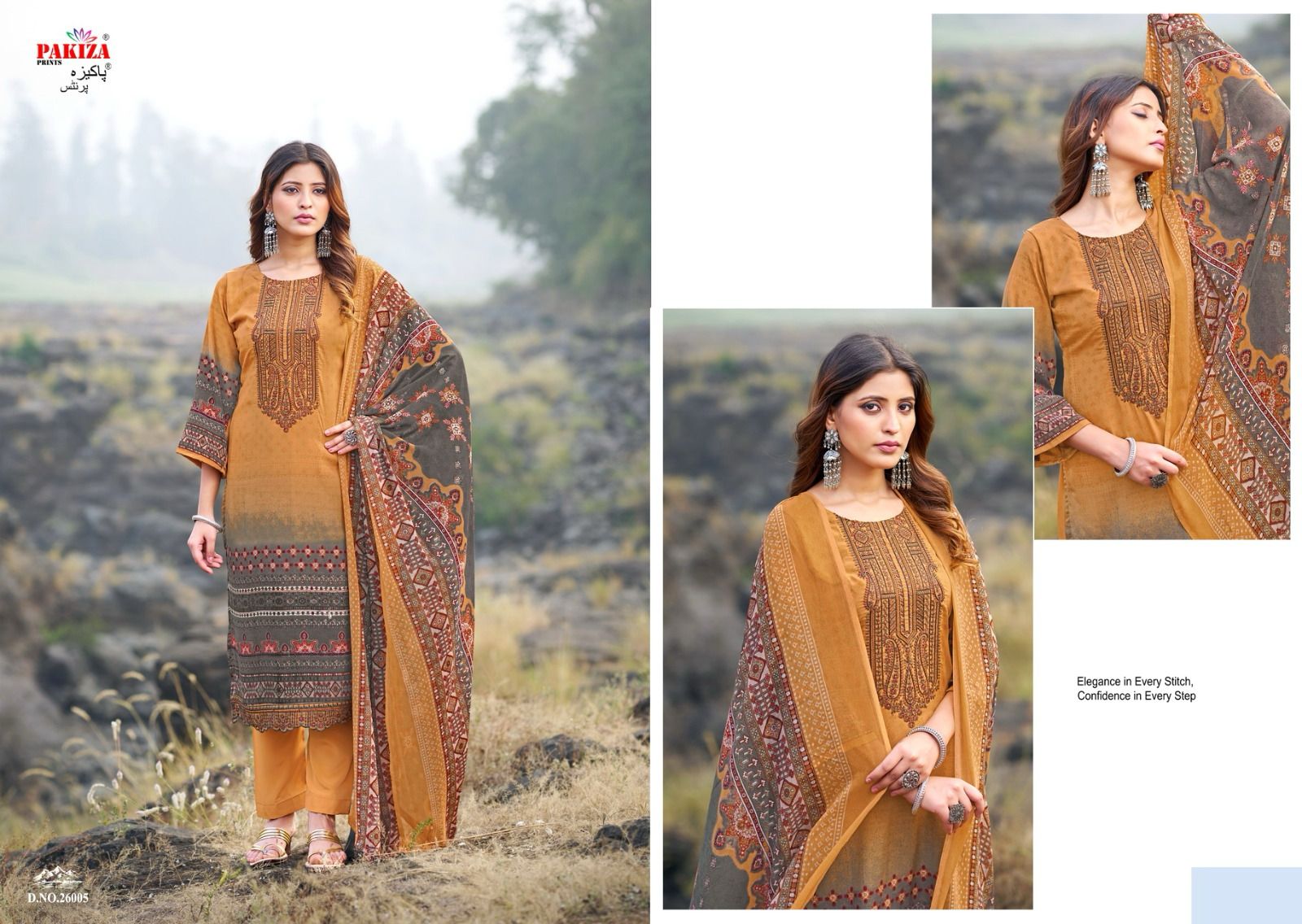 Gulnaz Vol 26 Pakiza Prints Royal Crepe Karachi Salwar Suits