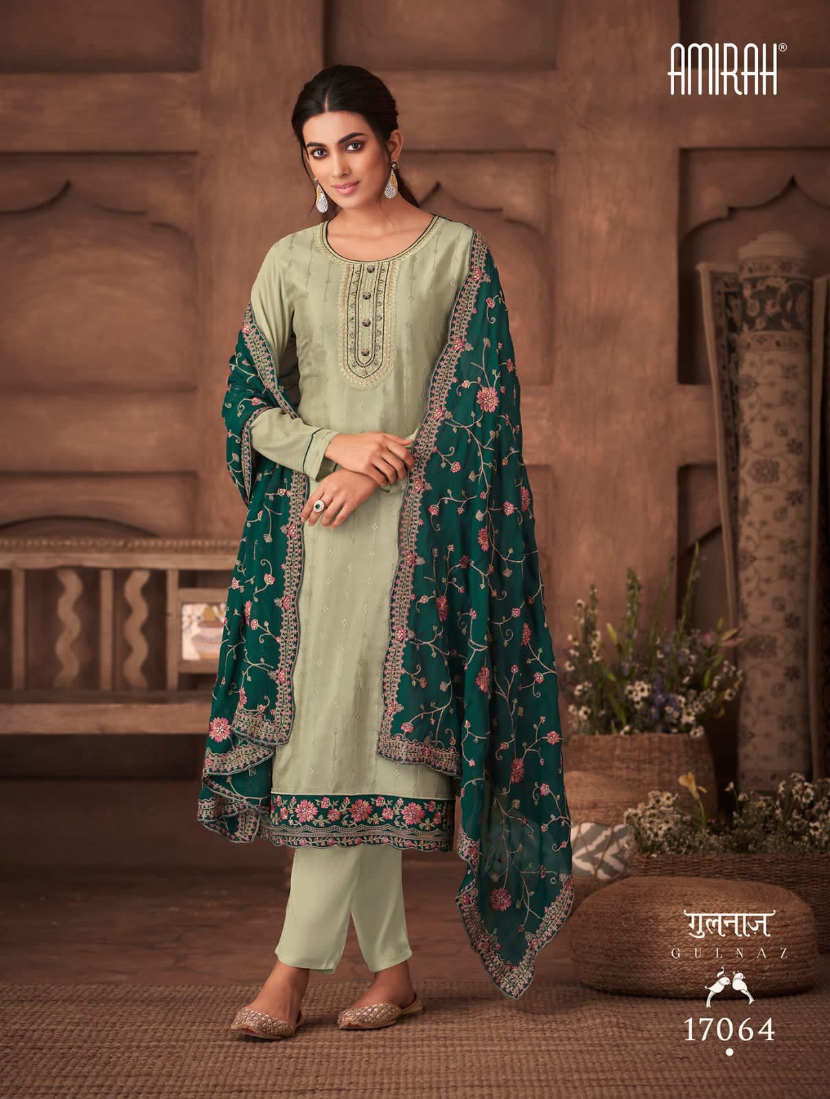 Gulnaz Vol 2 Amirah Chinon Silk Pant Style Suits