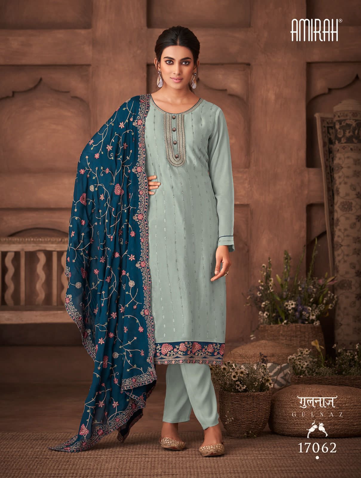 Gulnaz Vol 2 Amirah Chinon Silk Pant Style Suits
