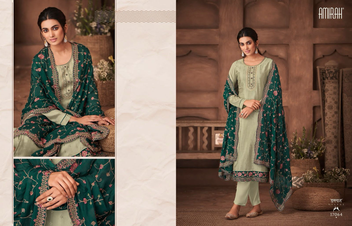 Gulnaz Vol 2 Amirah Chinon Silk Pant Style Suits
