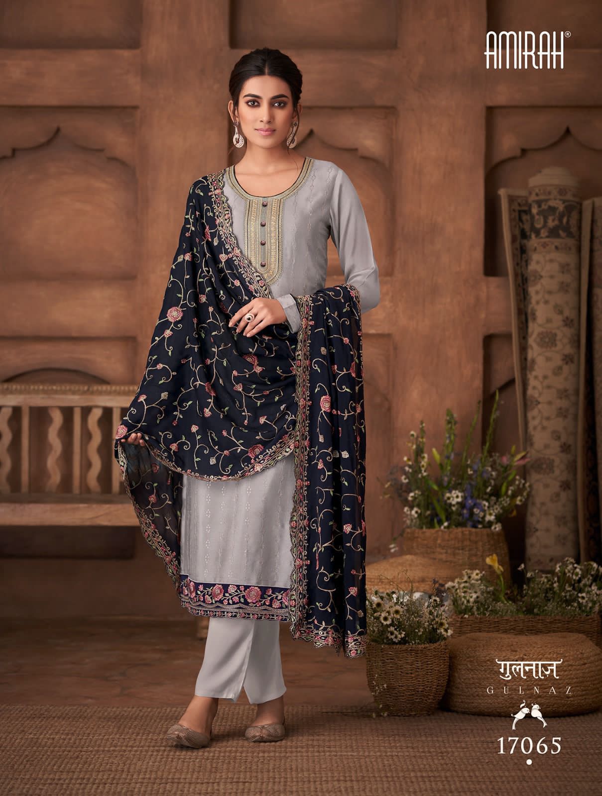 Gulnaz Vol 2 Amirah Chinon Silk Pant Style Suits