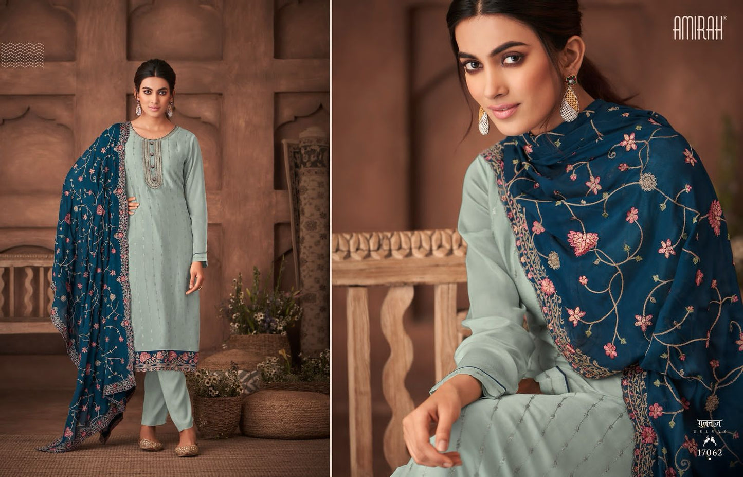 Gulnaz Vol 2 Amirah Chinon Silk Pant Style Suits