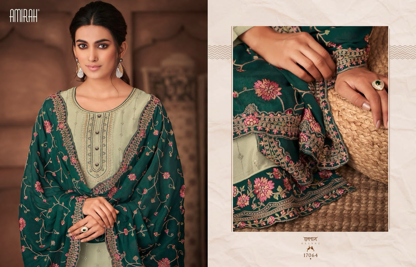 Gulnaz Vol 2 Amirah Chinon Silk Pant Style Suits