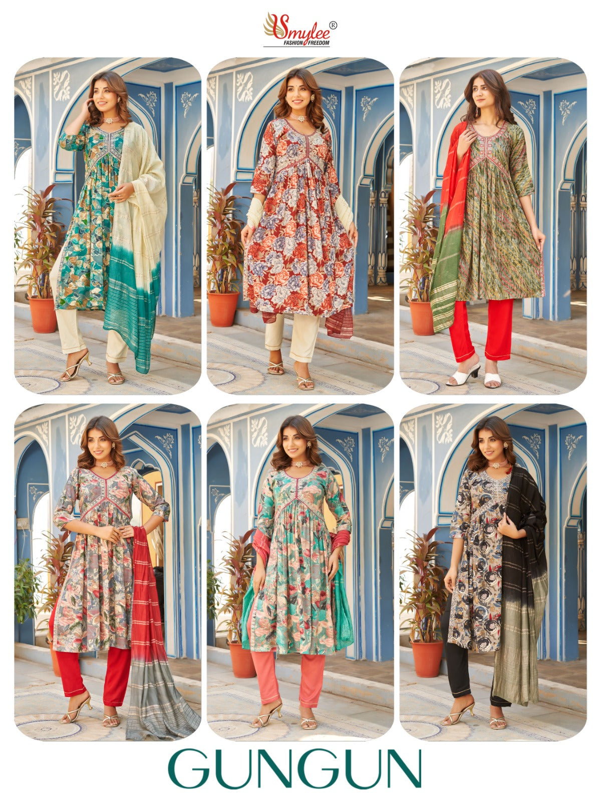 Gungun Smylee Rayon Readymade Pant Style Suits