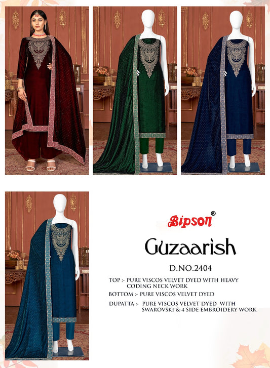 Guzaarish - 2404 Bipson Prints Pashmina Velvet Suits