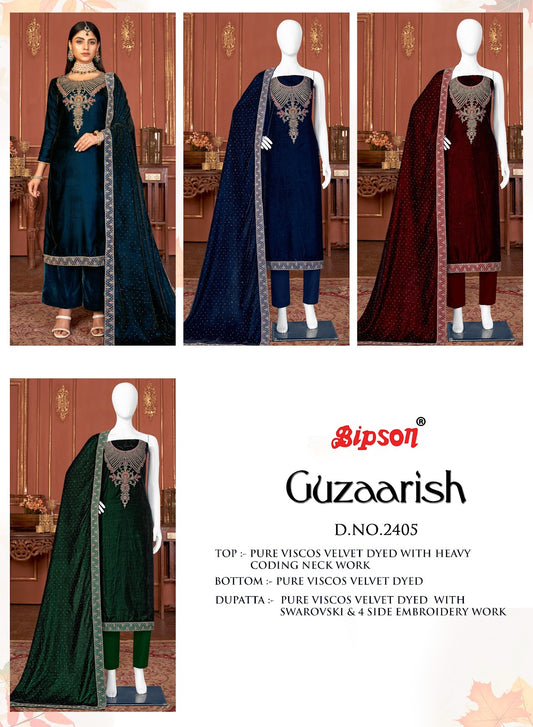 Guzaarish - 2405 Bipson Prints Pashmina Velvet Suits