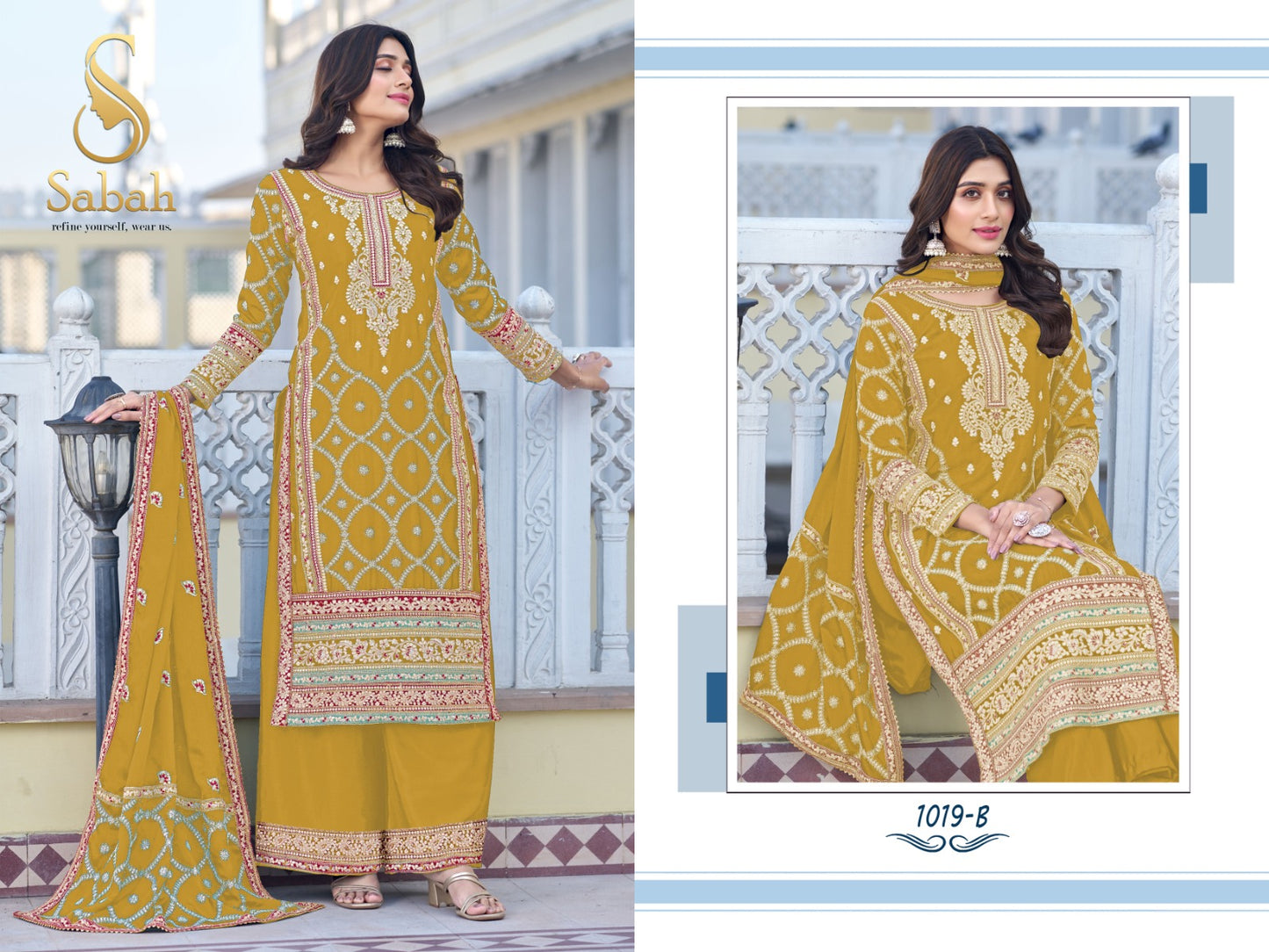 Guzaarish Sabah Chinon Silk Plazzo Style Suits