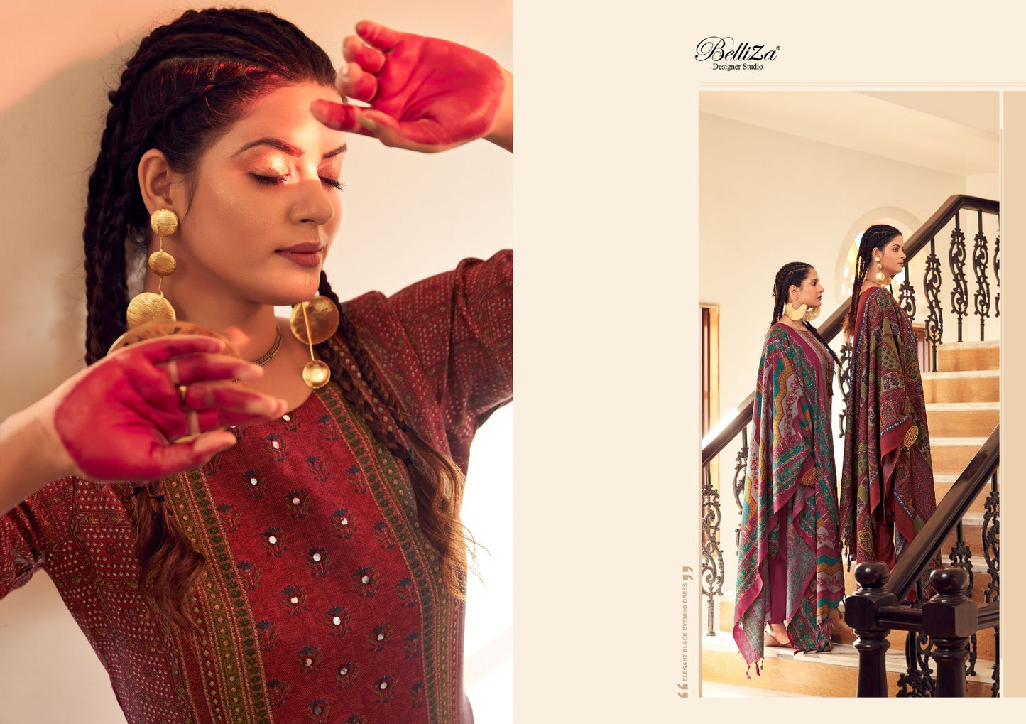 Haifa Belliza Designer Studio Wool Karachi Pashmina Salwar Suits