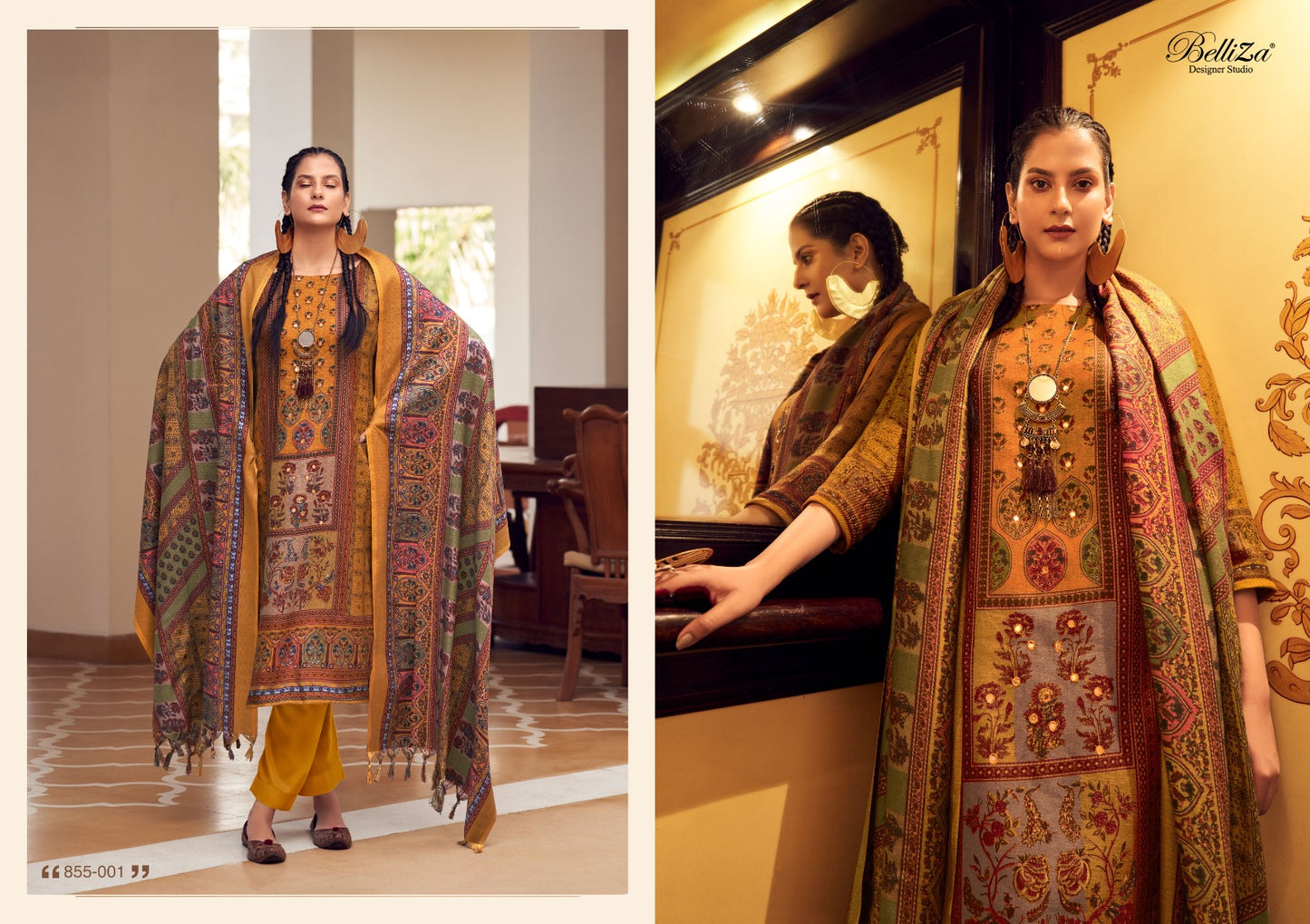 Haifa Belliza Designer Studio Wool Karachi Pashmina Salwar Suits