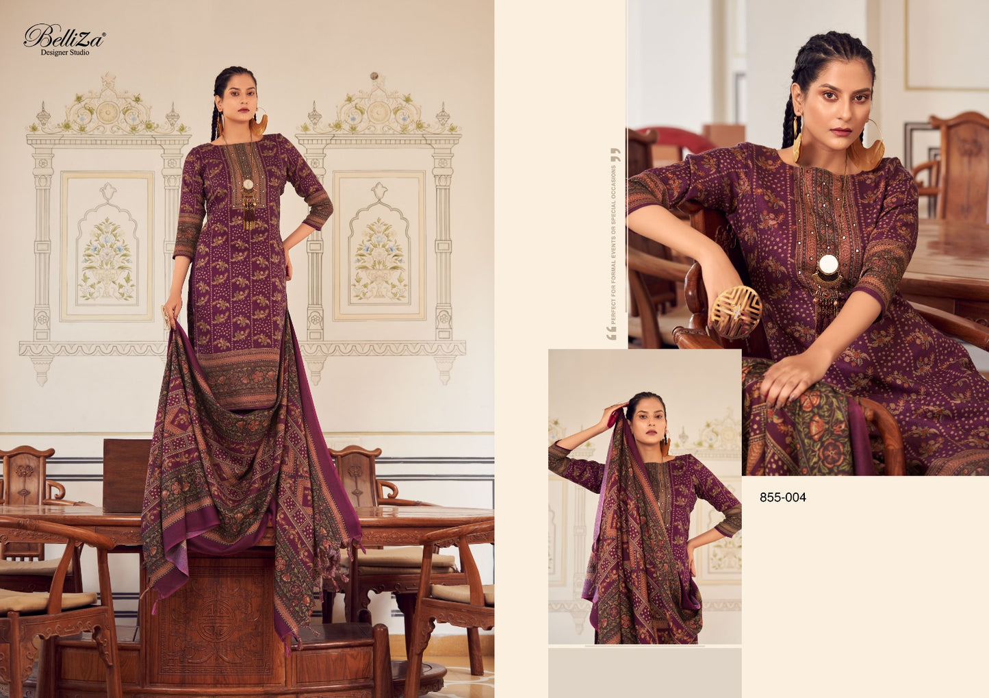 Haifa Belliza Designer Studio Wool Karachi Pashmina Salwar Suits