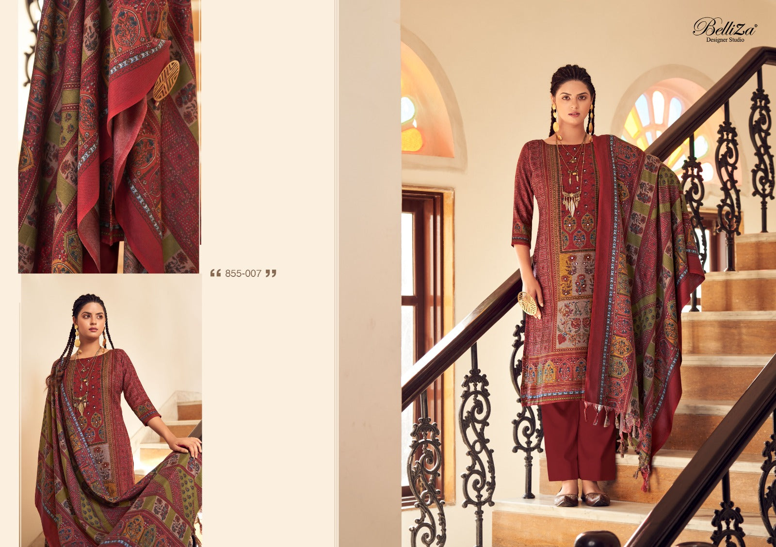 Haifa Belliza Designer Studio Wool Karachi Pashmina Salwar Suits