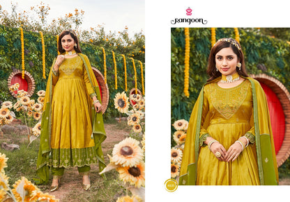 Haldi Mehndi Rangoon Silk Readymade Pant Style Suits