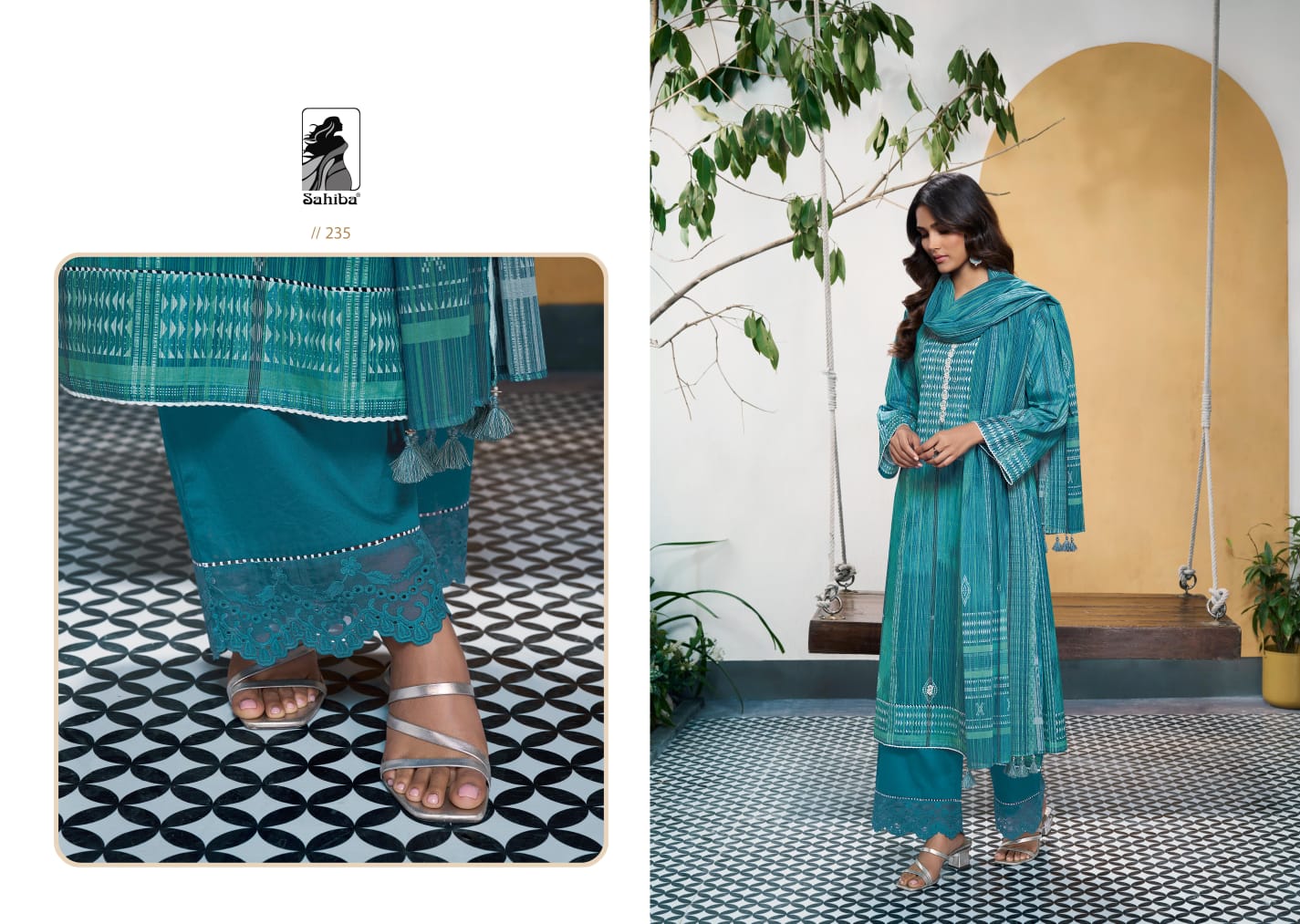 Handloom Cluster Sahiba Cotton Lawn Pant Style Suits