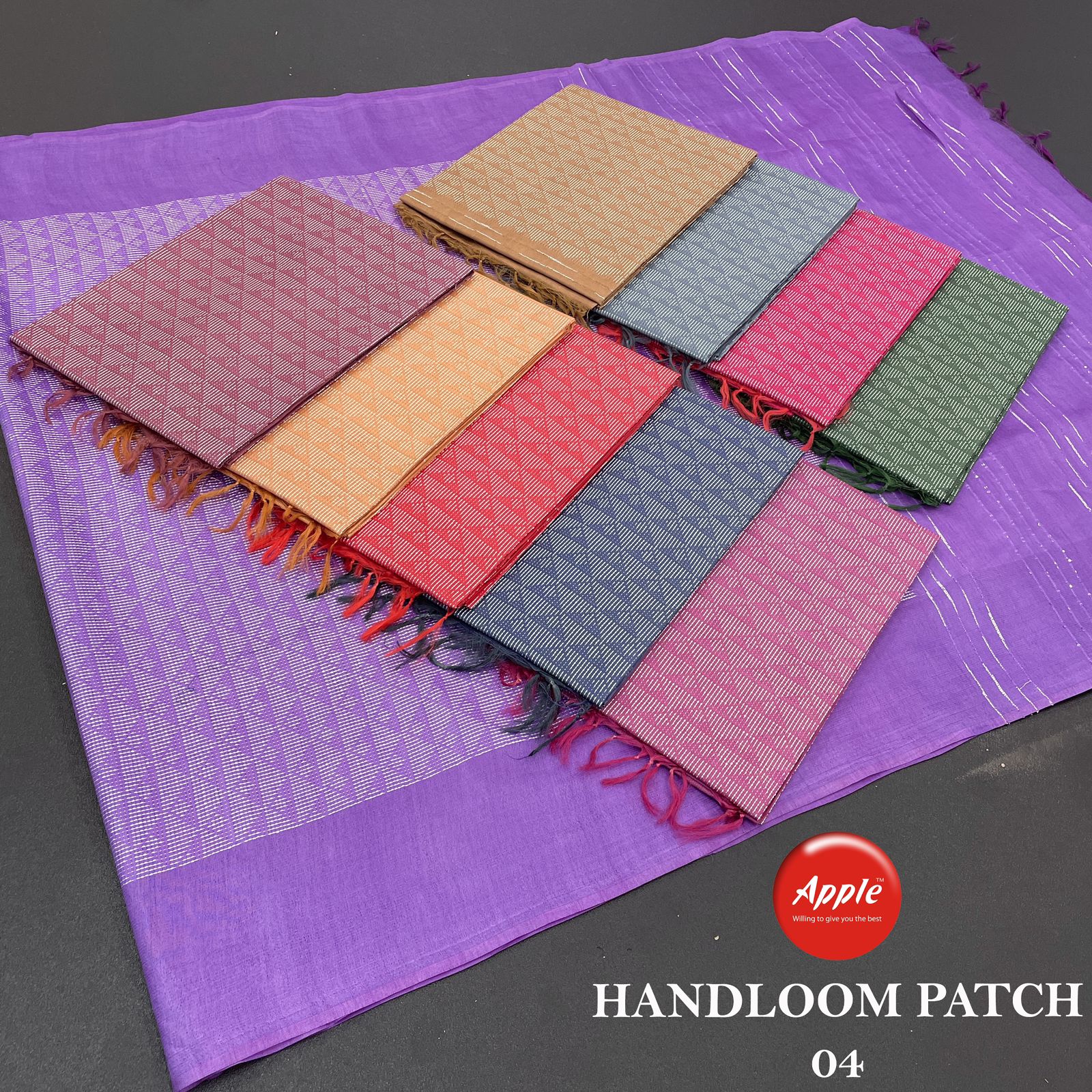 Handloom Patch-1-3-4 Apple Sarees