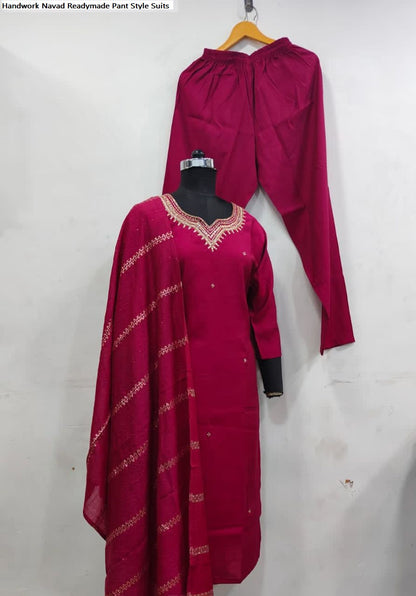 Handwork Navad Readymade Pant Style Suits