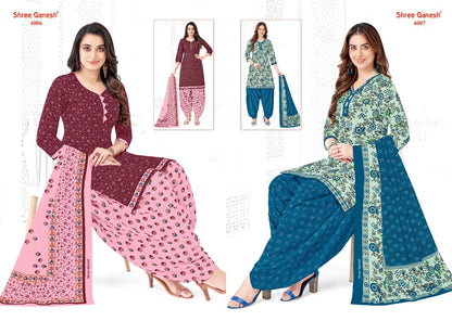 Hansika Vol 20 Shree Ganesh Readymade Cotton Patiyala Suits