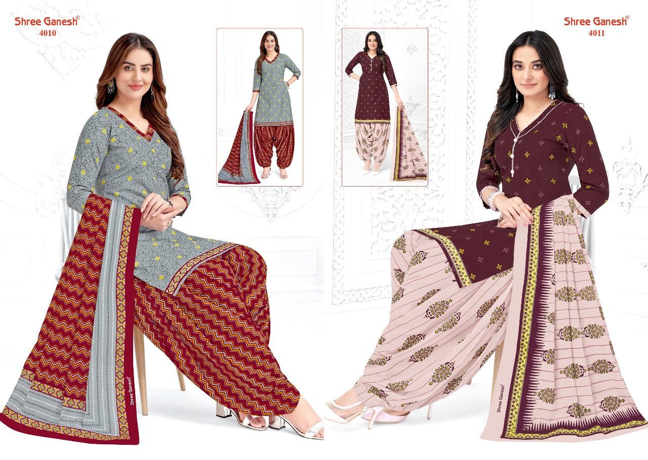 Hansika Vol 20 Shree Ganesh Readymade Cotton Patiyala Suits