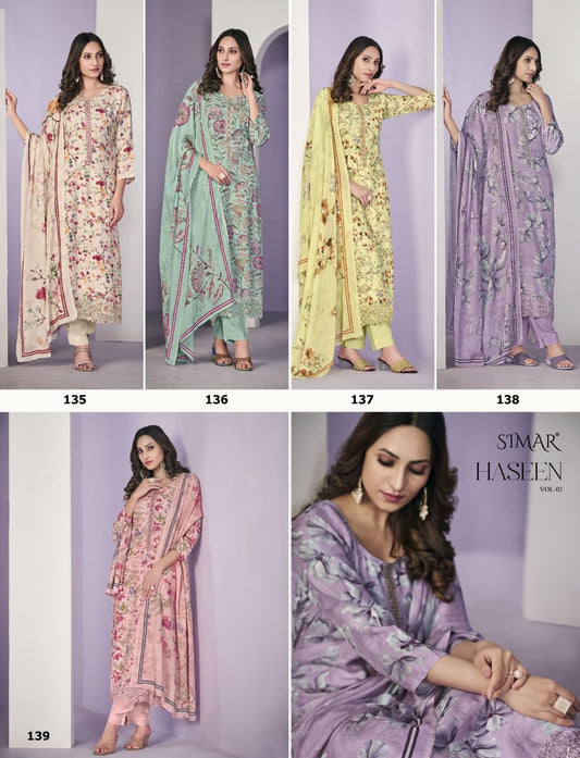 Haseen Vol 2 Simar Muslin Pant Style Suits