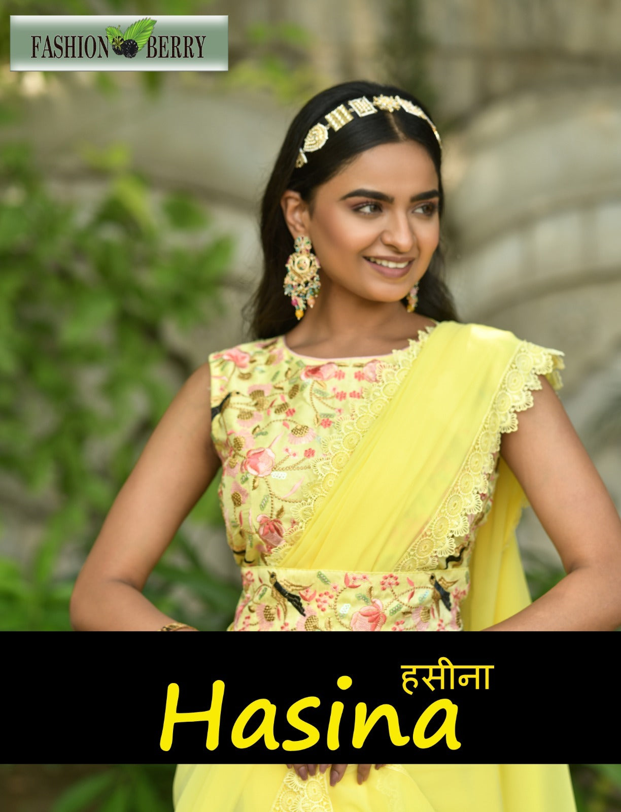 Hasina Fashion Berry Georgette Sarees