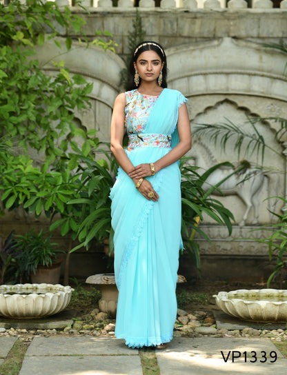 Hasina Fashion Berry Georgette Sarees