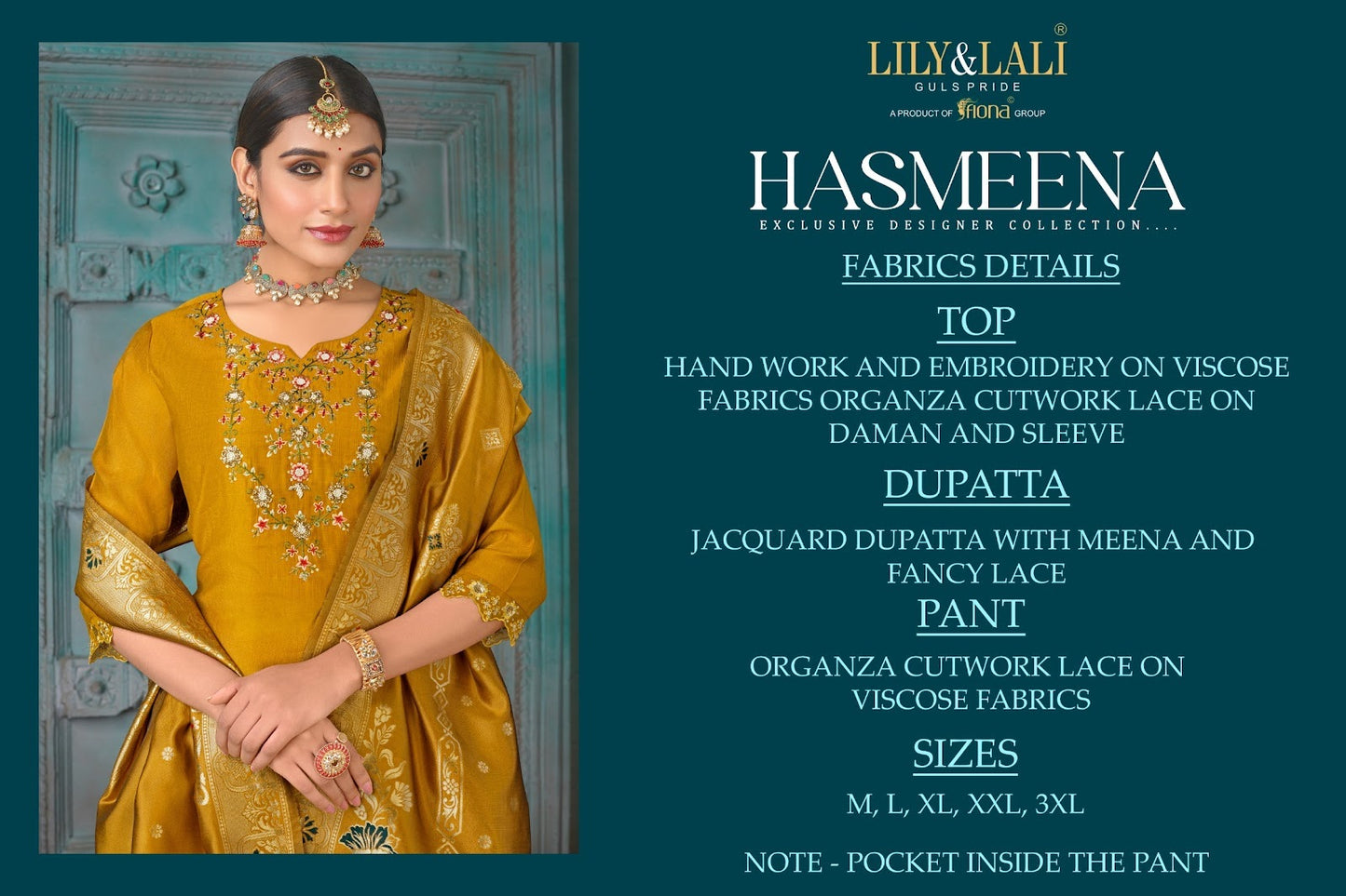 Hasmeena Lily Lali Viscose Readymade Pant Style Suits