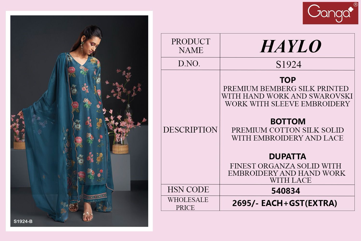 Haylo 1924 Ganga Silk Plazzo Style Suits