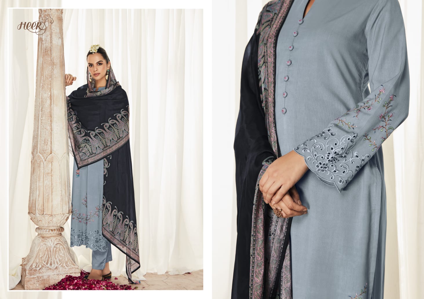 Hazoor Kimora Heer Modal Silk Plazzo Style Suits