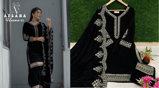 Heena-2 Afsana Readymade Velvet Suits