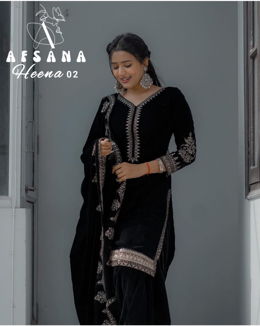 Heena-2 Afsana Readymade Velvet Suits