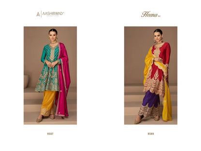 Heena-Nx Aashirwad Creation Silk Pakistani Readymade Suits