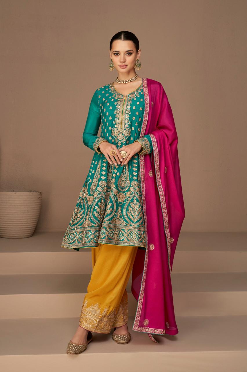 Heena-Nx Aashirwad Creation Silk Pakistani Readymade Suits