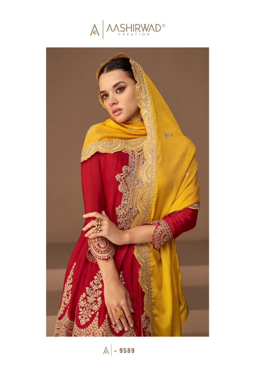 Heena-Nx Aashirwad Creation Silk Pakistani Readymade Suits