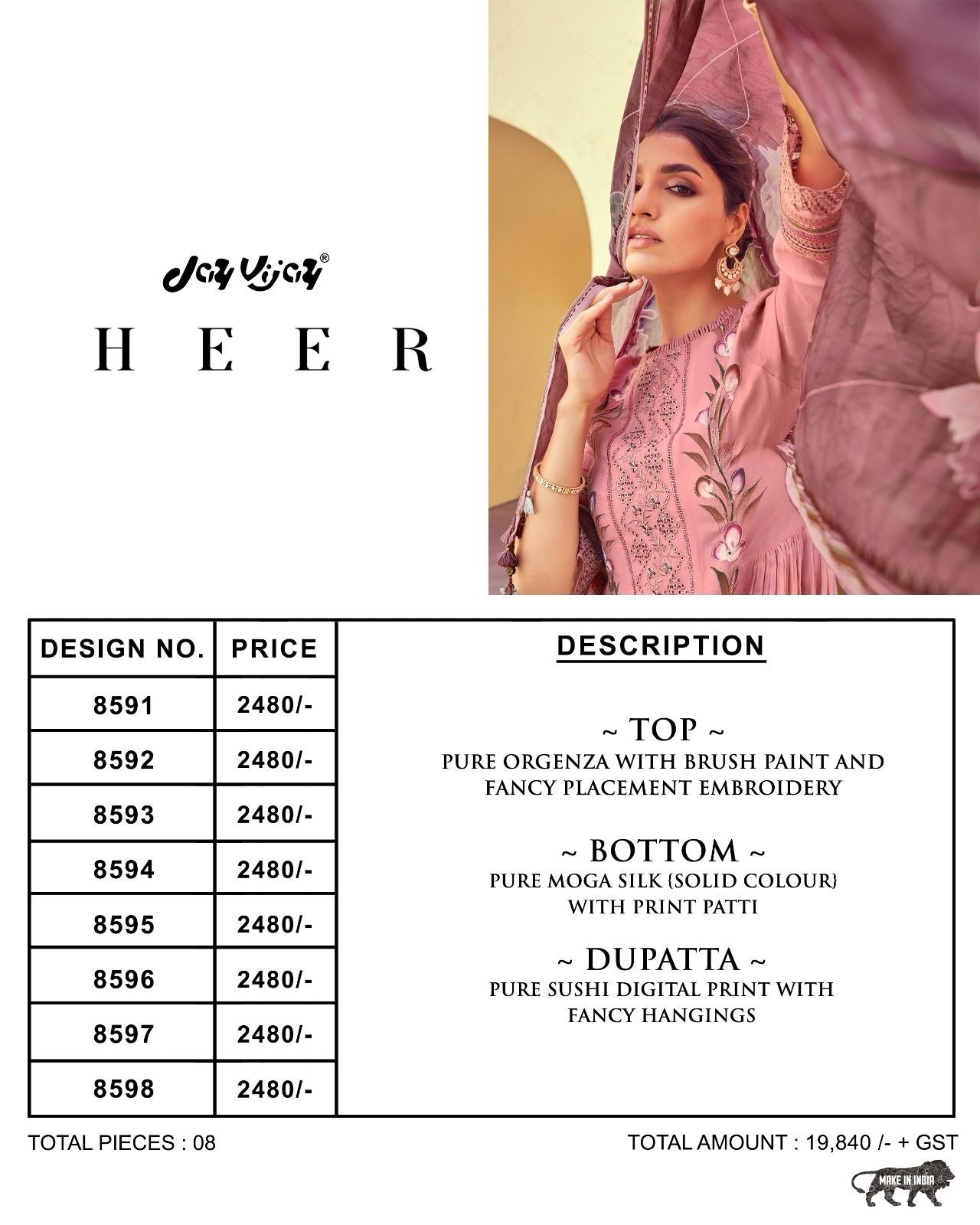 Heer Jay Vijay Organza Pant Style Suits
