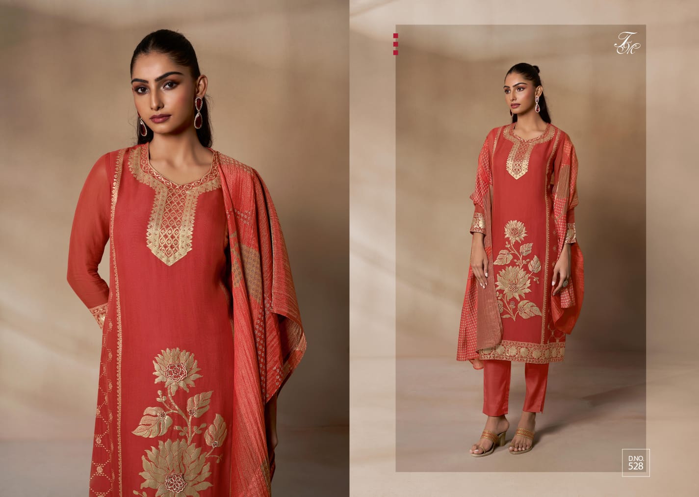Heer Tm Viscose Organza Plazzo Style Suits