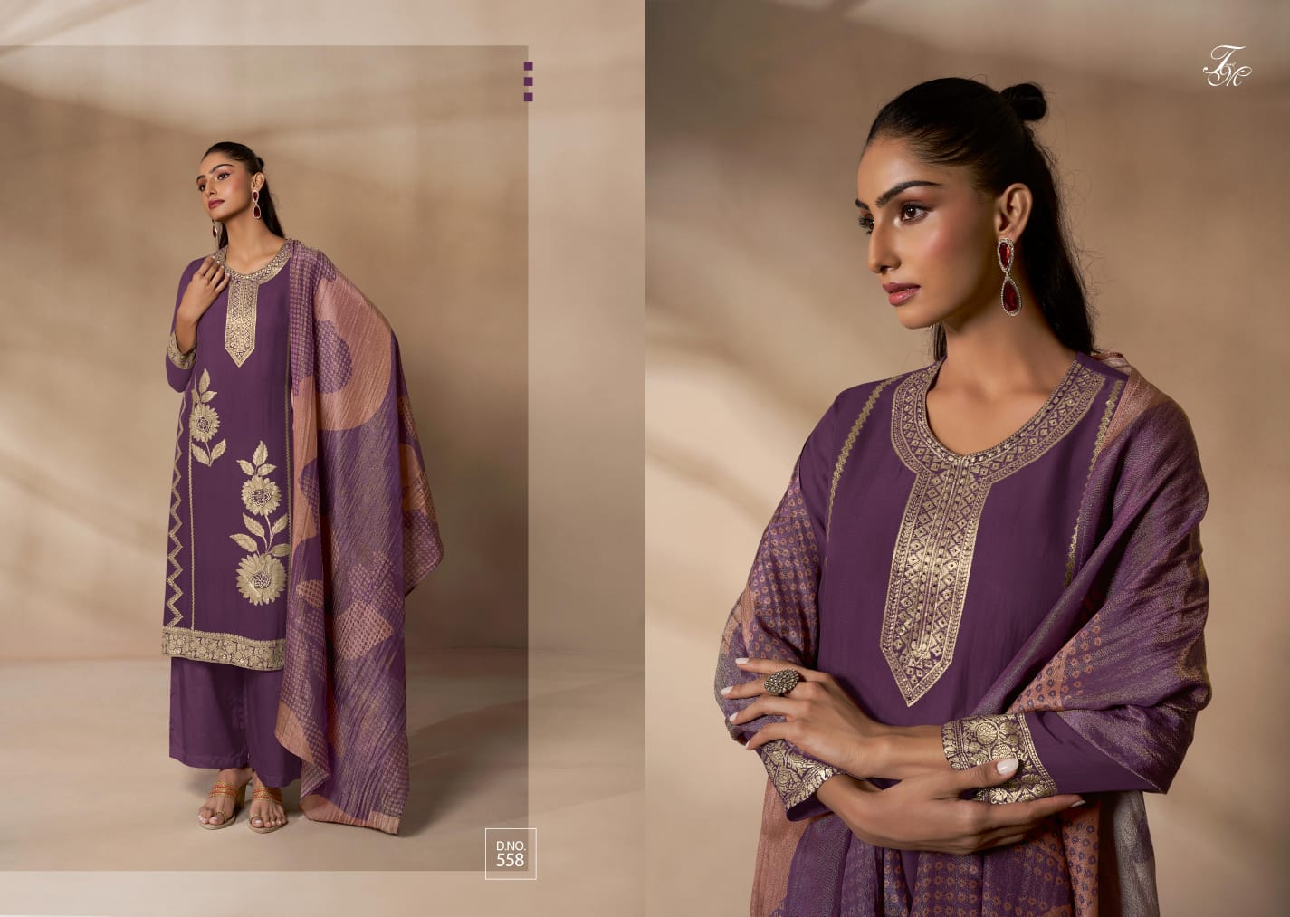 Heer Tm Viscose Organza Plazzo Style Suits