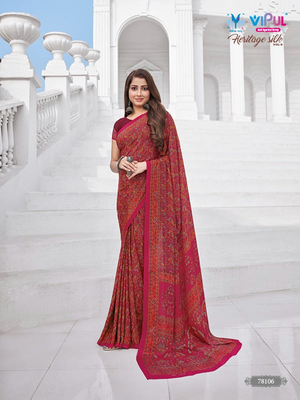 Vipul Fashion Launch Polo Juliet Banarasi Border Chiffon Saree Collections  at Rs 876 | बनारसी साड़ी in Surat | ID: 23021484597