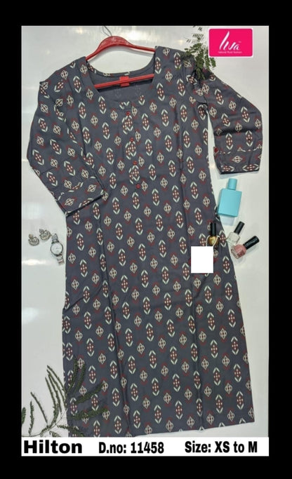 Hilton Zoya Rayon Knee Length Kurtis