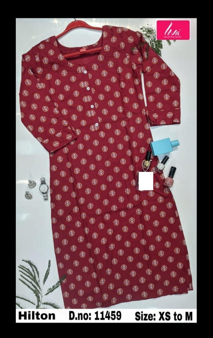 Hilton Zoya Rayon Knee Length Kurtis