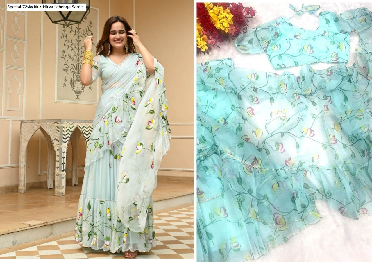 Hirva Special-72 Qubo Silk Ready To Wear Saree