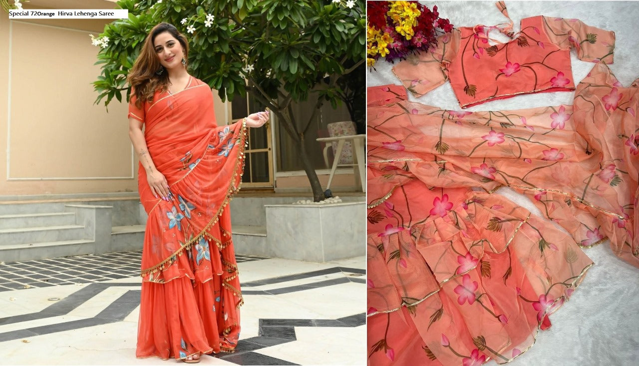 Hirva Special-72 Qubo Silk Ready To Wear Saree